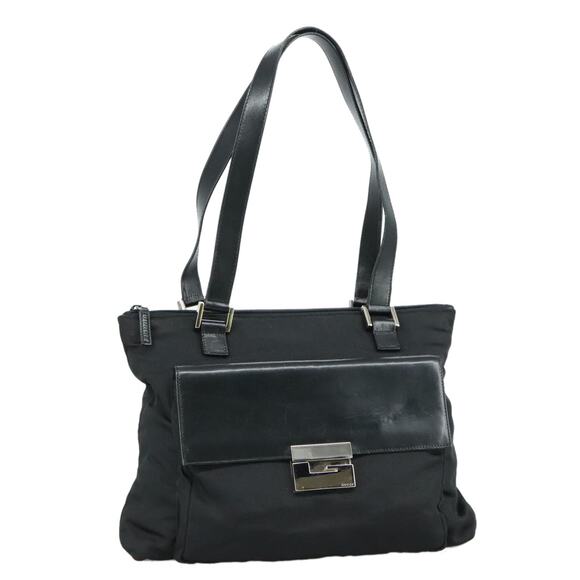 GUCCI Tote Bag Nylon Black Silver 000 1705 000 1705 - Picture 1 of 16